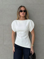 Sienna Tricot Balloon Sleeve Top