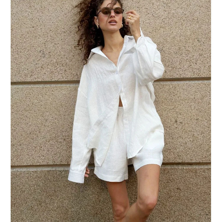 Camille Linen Shirt and Shorts Set