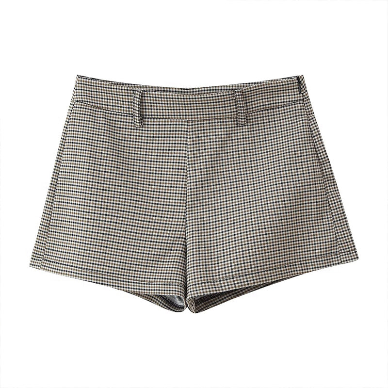 Lucy Houndstooth Belted Shorts Suit