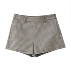 Lucy Houndstooth Belted Shorts Suit