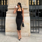 Yasmin Halter Neck Bodycon Maxi Dress