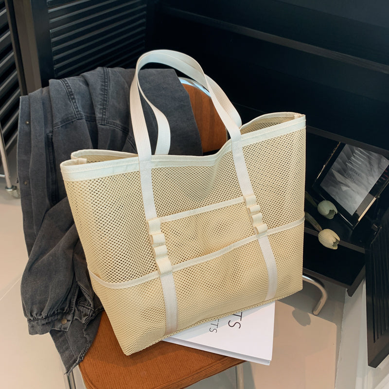 Harper Canvas Mesh Tote Bag