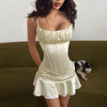 Elara Satin Corset Skirt Set