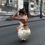 Celeste Pleated Backless Two-Piece Set