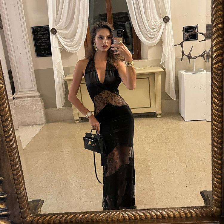 Evelina Lace Panel Maxi Dress