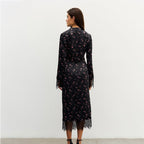 Celeste Lace Trim Floral Hollow Out Top and Maxi Skirt Set