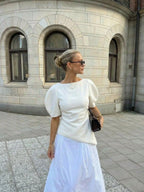 Sienna Tricot Balloon Sleeve Top