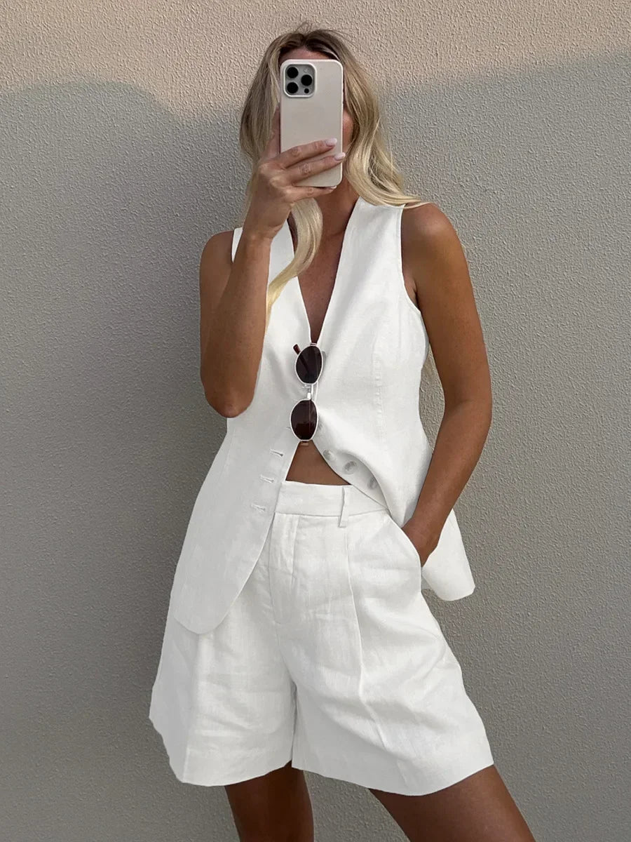 Amara Tailored Vest & Shorts Set