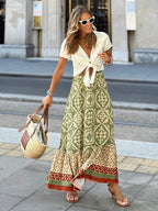 Zara Boho Printed Midi Swing Skirt