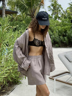Camille Linen Shirt and Shorts Set