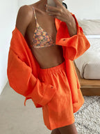 Camille Linen Shirt and Shorts Set