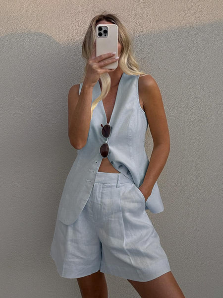 Amara Tailored Vest & Shorts Set