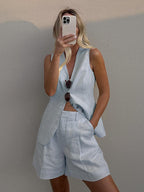 Amara Tailored Vest & Shorts Set