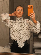 Sofia High Collar Polka Dot Blouse