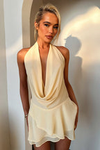 Hailey Halter Backless Mini Dress