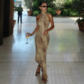 Cindy Leopard Halter Neck Maxi Dres