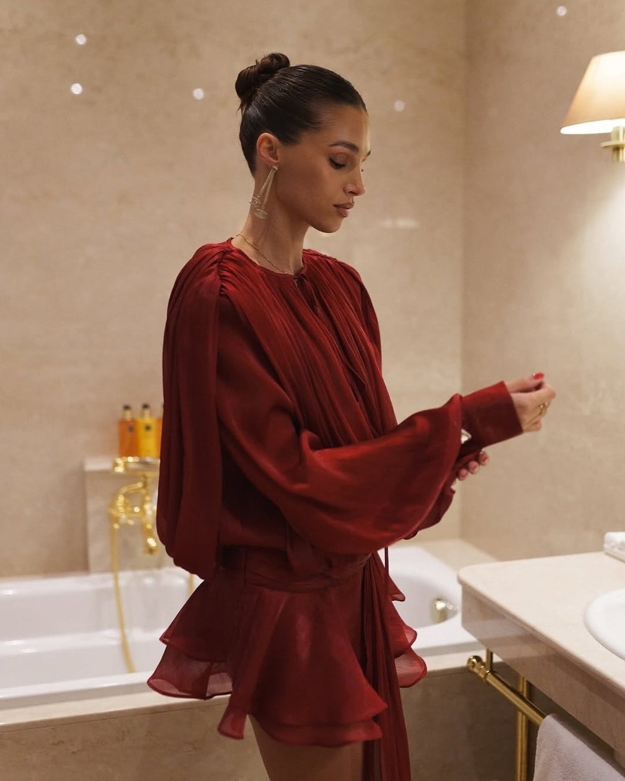 Gwyneth Blouson Mini Dress
