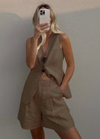 Amara Tailored Vest & Shorts Set