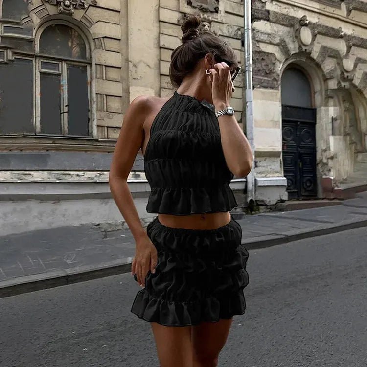 Celeste Pleated Backless Two-Piece Set