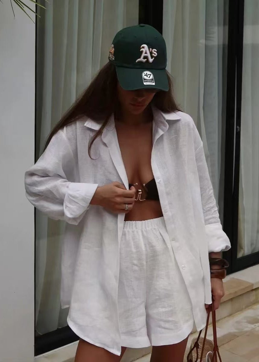 Camille Linen Shirt and Shorts Set