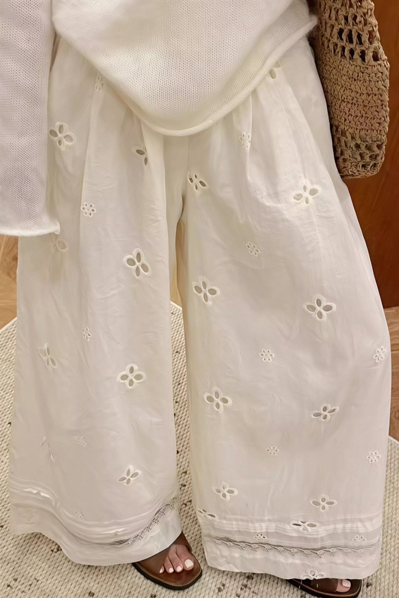 Elara Lace Wide Leg Trousers