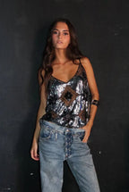 Selene Embellished Sequin Top